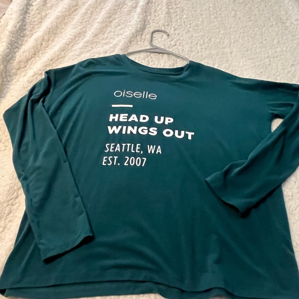 Oiselle Teal Crew Neck Top